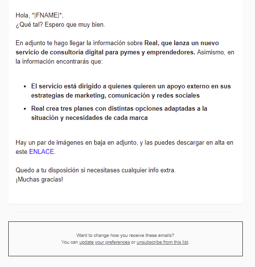 cuerpo de email al enviar una nota