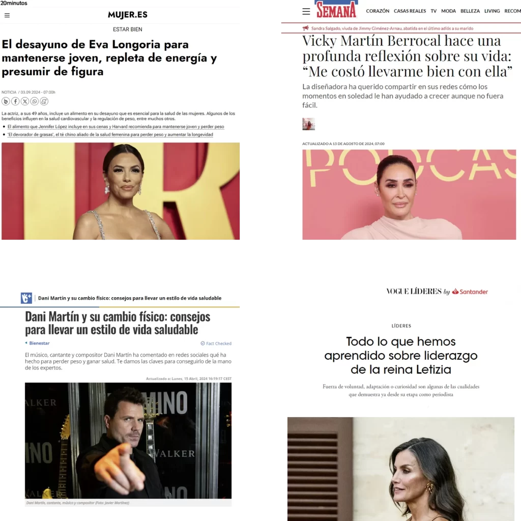 collage famosos salir en medios