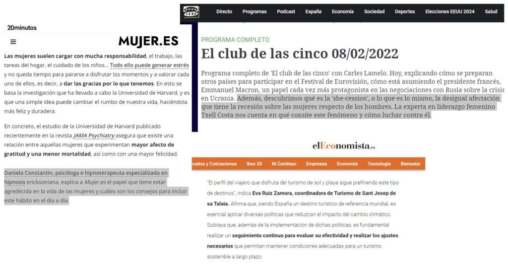 ejemplos reales usar estudios para salir en medios